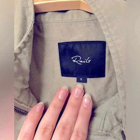 Rails Trey Khaki Green Military Army Jacket in Sage Arrow Patch Size Small - Picture 12 of 13